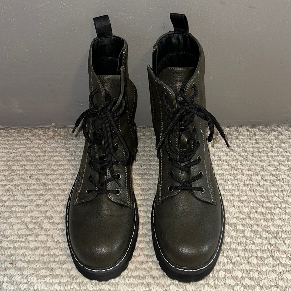 Dark Green and Black Boots